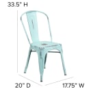 Flash Furniture ET-3534-DB-GG Stacking Chair w/ Vertical Slat Back - Distressed Metal, Blue Green thumbnail 2