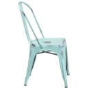Flash Furniture ET-3534-DB-GG Stacking Chair w/ Vertical Slat Back - Distressed Metal, Blue Green thumbnail 3