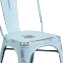 Flash Furniture ET-3534-DB-GG Stacking Chair w/ Vertical Slat Back - Distressed Metal, Blue Green thumbnail 7
