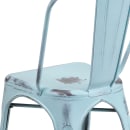 Flash Furniture ET-3534-DB-GG Stacking Chair w/ Vertical Slat Back - Distressed Metal, Blue Green thumbnail 8