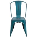 Flash Furniture ET-3534-KB-GG Stacking Chair w/ Vertical Slat Back - Distressed Metal, Kelly Blue thumbnail 5