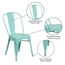 Flash Furniture ET-3534-MINT-GG Stacking Chair w/ Vertical Slat Back - Metal, Mint thumbnail 6