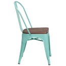 Flash Furniture ET-3534-MINT-WD-GG Stacking Side Chair w/ Vertical Slat Back & Wood Seat - Steel, Mint Green thumbnail 2
