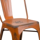 Flash Furniture ET-3534-OR-GG Stacking Chair w/ Vertical Slat Back - Distressed Metal, Orange thumbnail 7