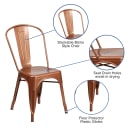 Flash Furniture ET-3534-POC-GG Stacking Chair w/ Vertical Slat Back - Metal, Copper thumbnail 6