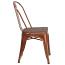 Flash Furniture ET-3534-POC-WD-GG Stacking Chair w/ Vertical Slat Back & Wood Seat - Metal, Copper thumbnail 2