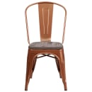 Flash Furniture ET-3534-POC-WD-GG Stacking Chair w/ Vertical Slat Back & Wood Seat - Metal, Copper thumbnail 4