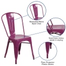 Flash Furniture ET-3534-PUR-GG Stacking Chair w/ Vertical Slat Back - Metal, Purple thumbnail 6