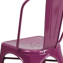 Flash Furniture ET-3534-PUR-GG Stacking Chair w/ Vertical Slat Back - Metal, Purple thumbnail 8