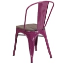 Flash Furniture ET-3534-PUR-WD-GG Stacking Chair w/ Vertical Slat Back & Wood Seat - Metal, Purple thumbnail 3