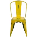 Flash Furniture ET-3534-YL-GG Stacking Chair w/ Vertical Slat Back - Distressed Metal, Yellow thumbnail 5