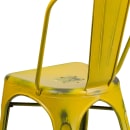 Flash Furniture ET-3534-YL-GG Stacking Chair w/ Vertical Slat Back - Distressed Metal, Yellow thumbnail 8