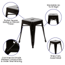 Flash Furniture ET-BT3503-18-BLK-GG Stacking Backless Dining Stool - Iron, Black thumbnail 3