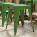 Flash Furniture ET-BT3503-18-GN-GG Stacking Backless Dining Stool - Iron, Green thumbnail 3