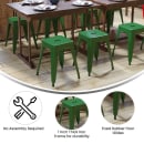 Flash Furniture ET-BT3503-18-GN-GG Stacking Backless Dining Stool - Iron, Green thumbnail 5