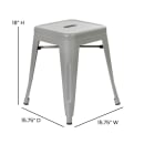Flash Furniture ET-BT3503-18-SIL-GG Stacking Backless Dining Stool - Iron, Silver thumbnail 2