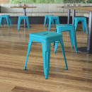 Flash Furniture ET-BT3503-18-TL-GG Stacking Backless Dining Stool - Iron, Teal thumbnail 9