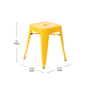 Flash Furniture ET-BT3503-18-YL-GG Stacking Backless Dining Stool - Iron, Yellow thumbnail 2