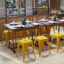 Flash Furniture ET-BT3503-18-YL-GG Stacking Backless Dining Stool - Iron, Yellow thumbnail 4