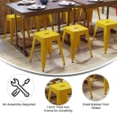 Flash Furniture ET-BT3503-18-YL-GG Stacking Backless Dining Stool - Iron, Yellow thumbnail 5