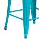 Flash Furniture ET-BT3503-24-CB-GG Counter Height Backless Bar Stool w/ Metal Seat, Crystal Teal Blue thumbnail 5