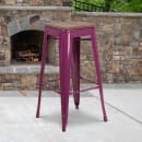 Flash Furniture ET-BT3503-24-PUR-WD-GG Counter Height Backless Bar Stool w/ Wood Seat, Purple thumbnail 2