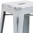 Flash Furniture ET-BT3503-24-WH-GG Counter Height Backless Bar Stool w/ Metal Seat, Distressed White thumbnail 4