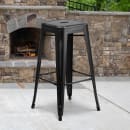 Flash Furniture ET-BT3503-30-BK-GG Backless Bar Stool w/ Metal Seat, Distressed Black thumbnail 6