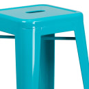 Flash Furniture ET-BT3503-30-CB-GG Backless Bar Stool w/ Metal Seat, Crystal Teal Blue thumbnail 3