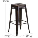 Flash Furniture ET-BT3503-30-COP-GG Backless Bar Stool w/ Metal Seat, Distressed Copper thumbnail 2