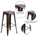 Flash Furniture ET-BT3503-30-COP-GG Backless Bar Stool w/ Metal Seat, Distressed Copper thumbnail 5
