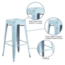 Flash Furniture ET-BT3503-30-DB-GG Backless Bar Stool w/ Metal Seat, Distressed Green Blue thumbnail 3