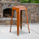 Flash Furniture ET-BT3503-30-OR-GG Backless Bar Stool w/ Metal Seat, Distressed Orange thumbnail 6