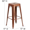 Flash Furniture ET-BT3503-30-POC-GG Backless Bar Stool w/ Metal Seat, Copper thumbnail 2