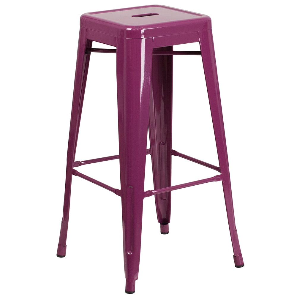 Flash Furniture ET-BT3503-30-PUR-GG Backless Bar Stool w/ Metal Seat, Purple