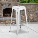 Flash Furniture ET-BT3503-30-WH-GG Backless Bar Stool w/ Metal Seat, Distressed White thumbnail 6