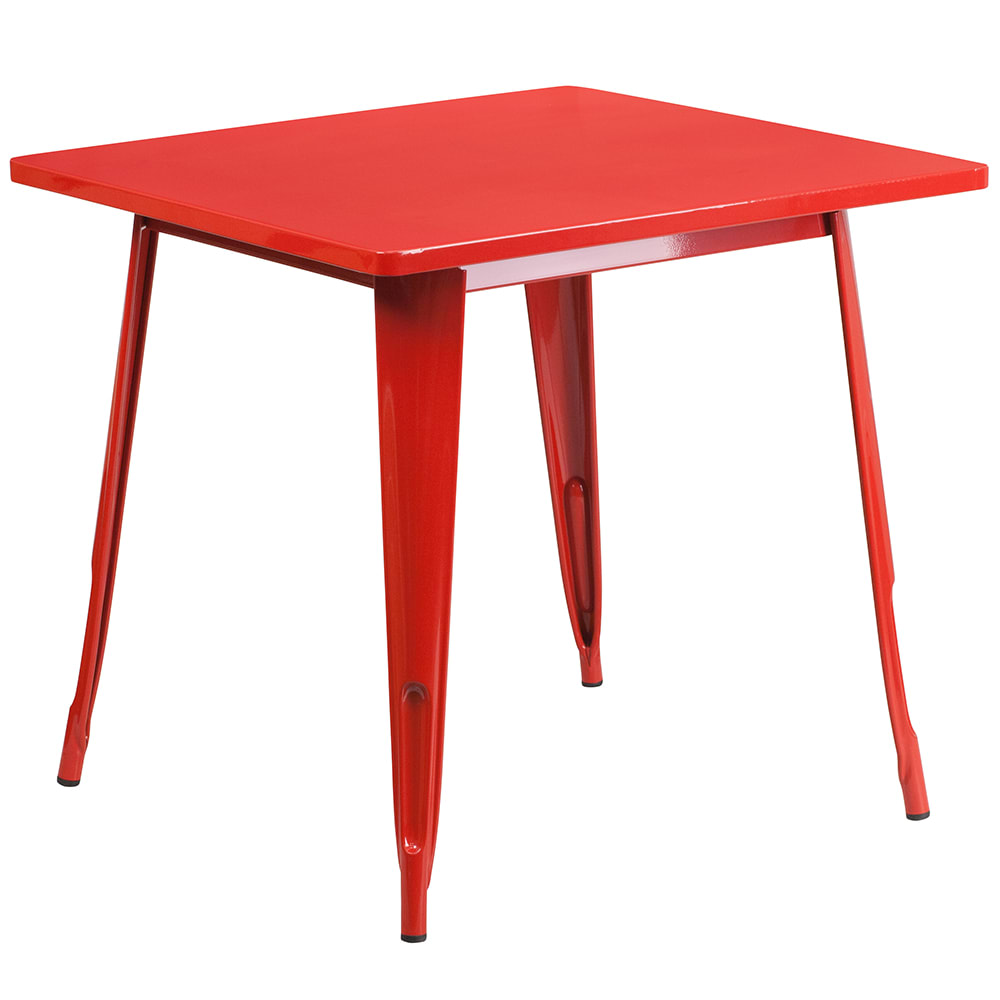Flash Furniture ET-CT002-1-RED-GG 31 1/2" Square Dining Height Table - Steel, Red