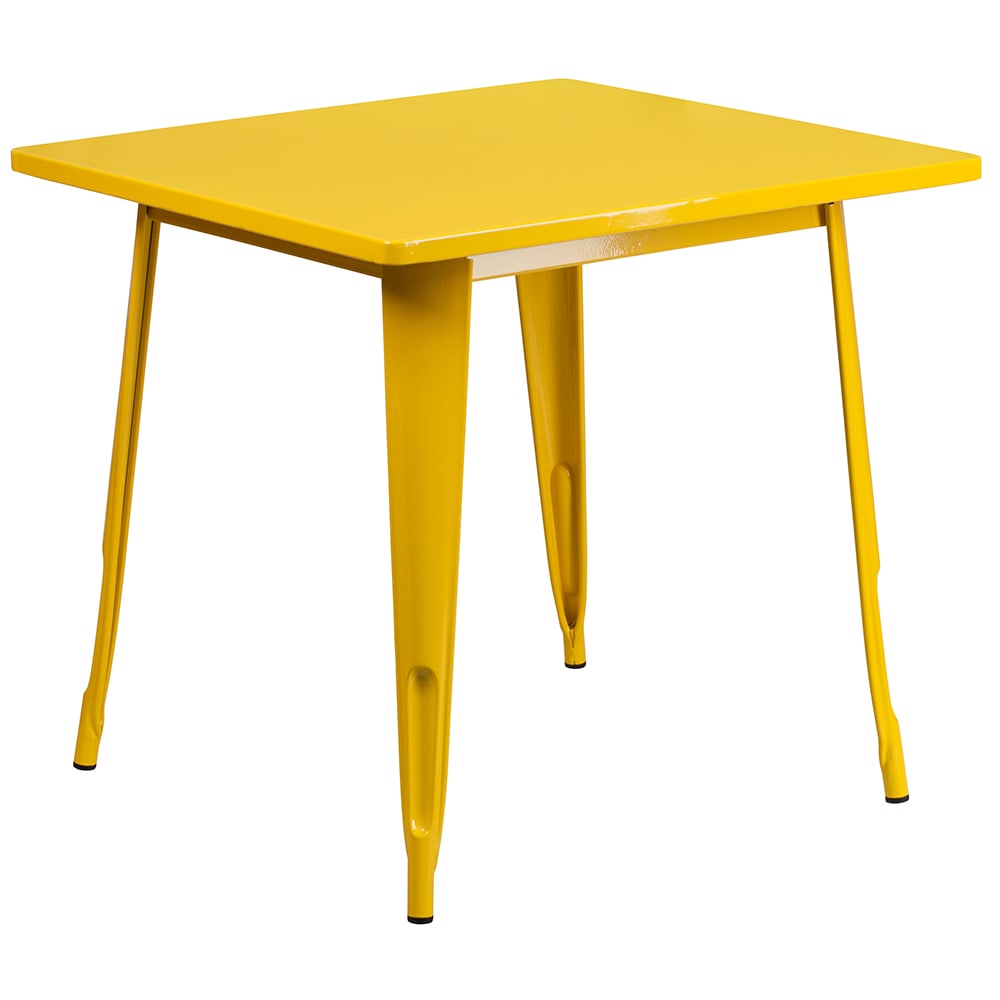 Flash Furniture ET-CT002-1-YL-GG 31 1/2" Square Dining Height Table - Steel, Yellow
