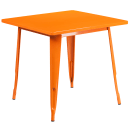 Flash Furniture ET-CT002-4-70-OR-GG 31 1/2" Square Table & (4) Arm Chair Set - Steel, Orange thumbnail 2