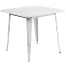 Flash Furniture ET-CT002-4-70-WH-GG 31 1/2" Square Table & (4) Arm Chair Set - Steel, White thumbnail 2