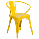 Flash Furniture ET-CT002-4-70-YL-GG 31 1/2" Square Table & (4) Arm Chair Set - Steel, Yellow thumbnail 3
