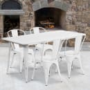 Flash Furniture ET-CT005-4-30-WH-GG Rectangular Table & (4) Chair Set - 63"W x 31 1/2"D x 29 1/2"H, Steel, White thumbnail 4