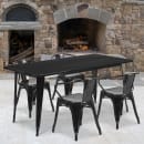 Flash Furniture ET-CT005-4-70-BK-GG Rectangular Table & (4) Chair Set - 63"W x 31 1/2"D x 29 1/2"H, Steel, Black thumbnail 4