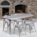 Flash Furniture ET-CT005-4-70-SIL-GG Rectangular Table & (4) Chair Set - 63"W x 31 1/2"D x 29 1/2"H, Steel, Silver thumbnail 4