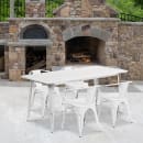 Flash Furniture ET-CT005-4-70-WH-GG Rectangular Table & (4) Chair Set - 63"W x 31 1/2"D x 29 1/2"H, Steel, White thumbnail 4