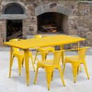 Flash Furniture ET-CT005-4-70-YL-GG Rectangular Table & (4) Chair Set - 63"W x 31 1/2"D x 29 1/2"H, Steel, Yellow thumbnail 4