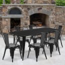 Flash Furniture ET-CT005-6-30-BK-GG Rectangular Table & (6) Chair Set - 63"W x 31 1/2"D x 29 1/2"H, Steel, Black thumbnail 4