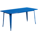 Flash Furniture ET-CT005-6-30-BL-GG Rectangular Table & (6) Chair Set - 63"W x 31 1/2"D x 29 1/2"H, Steel, Blue thumbnail 2