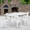 Flash Furniture ET-CT005-6-70-WH-GG Rectangular Table & (6) Chair Set - 63"W x 31 1/2"D x 29 1/2"H, Steel, White thumbnail 3