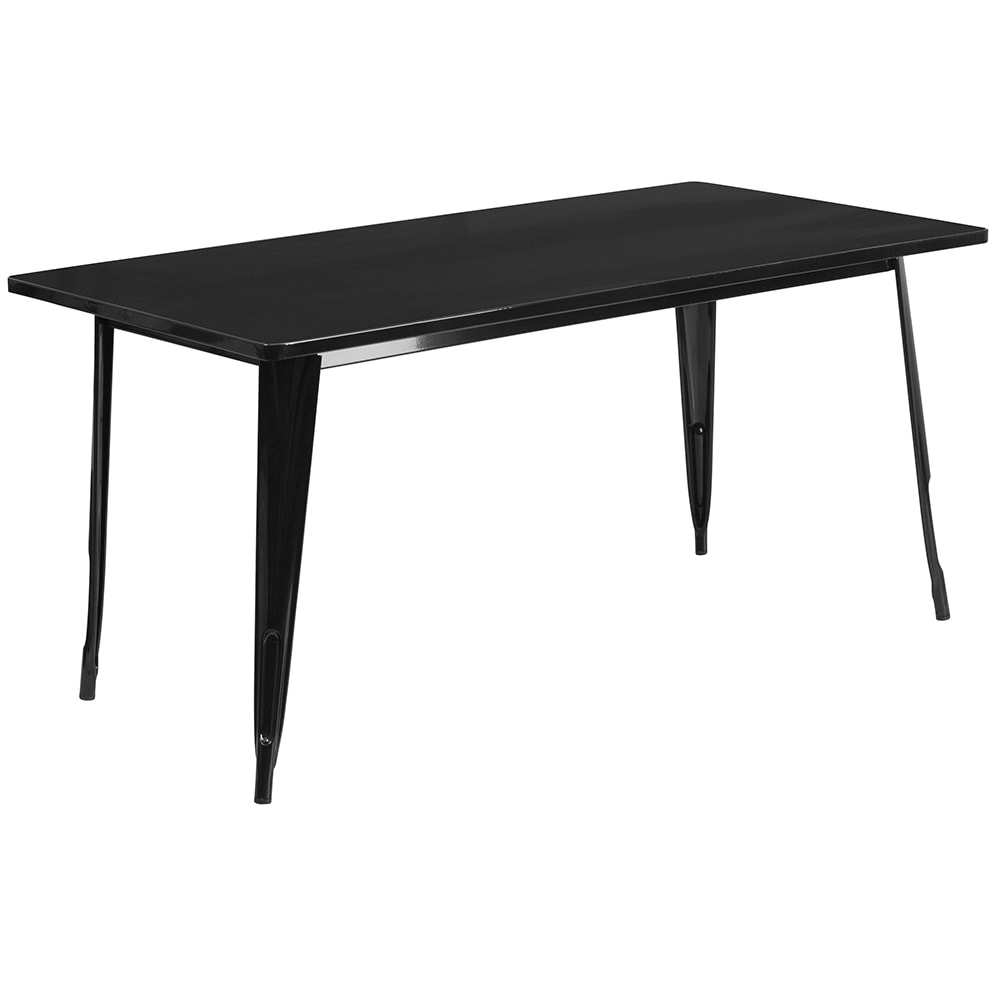 Flash Furniture ET-CT005-BK-GG Rectangular Dining Height Table - 63"W x 31 1/2"D, Steel, Black
